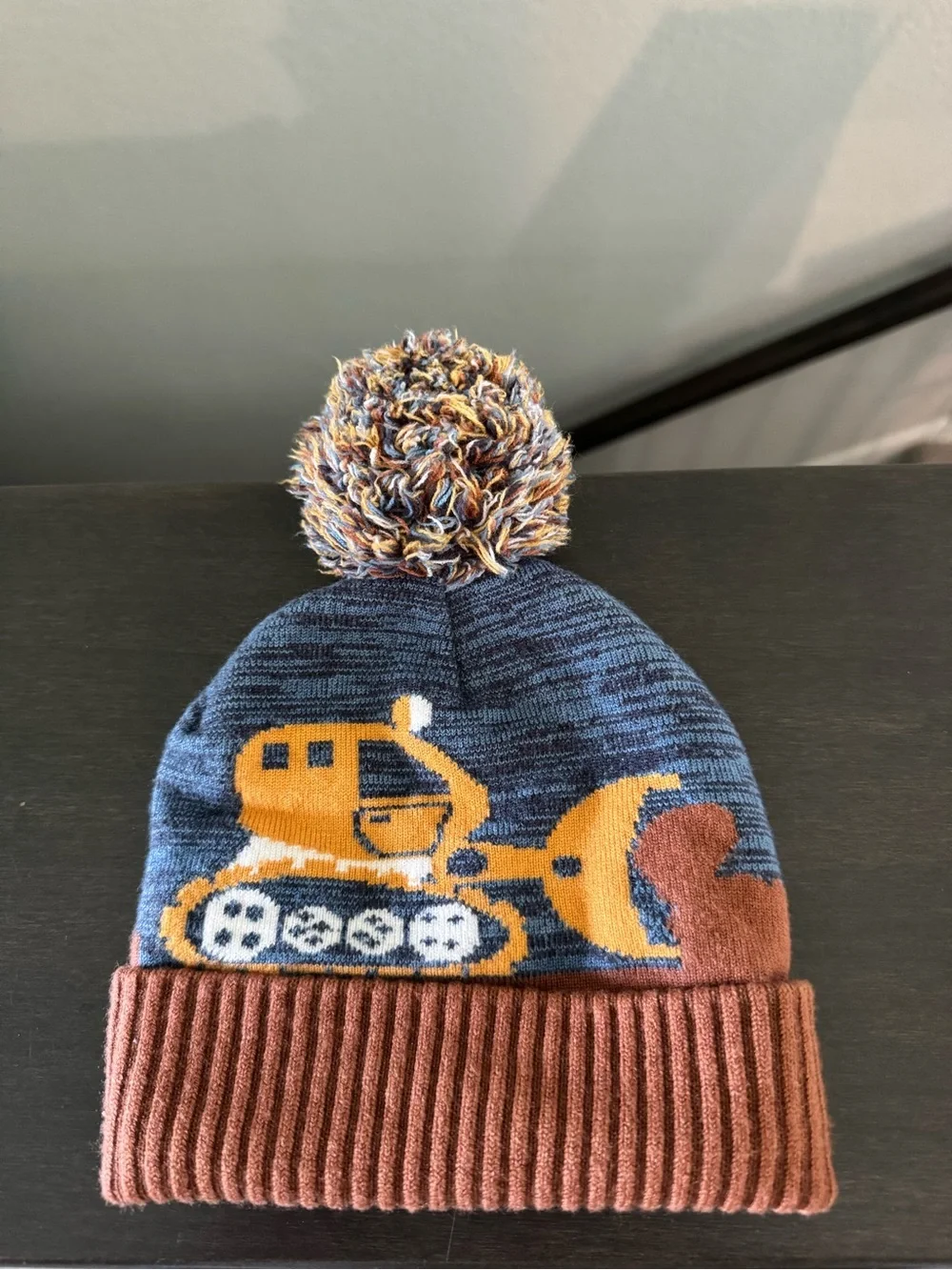 Baby Knit Pom Beanie and Mittens Set Trucks